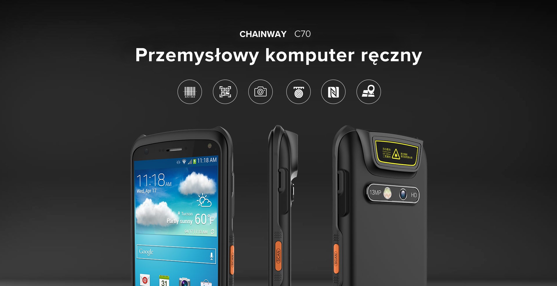 Chainway C70 Przemysłowy komputer ręczny