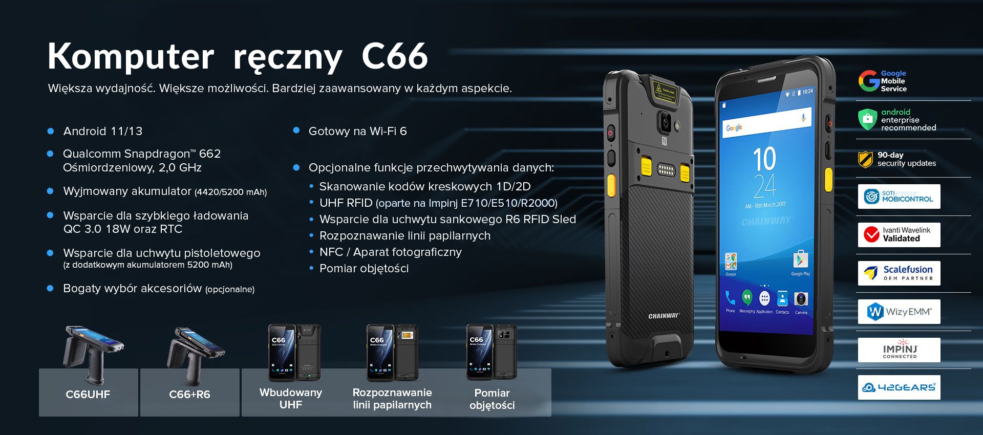 C66 Komputer mobilny - Android 11/13 - Większa wydajność, większe możliwości, bardziej zaawansowany w każdym aspekcie